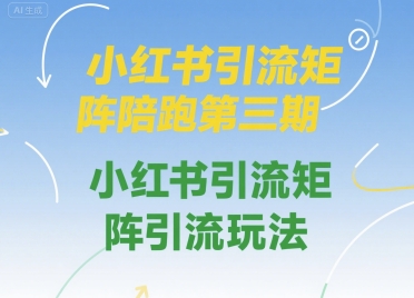 钟小玲小红书引流矩阵陪跑第三期，小红书引流矩阵引流玩法